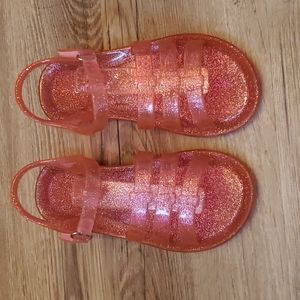 Carters size 1 girls glittery pink sandals